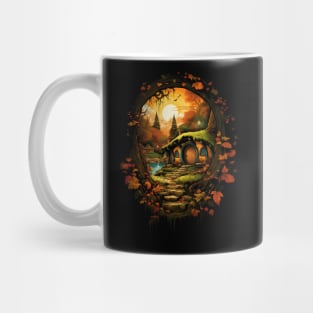 A Halfling Hole in Autumn by Sunset - Fantasy Mug